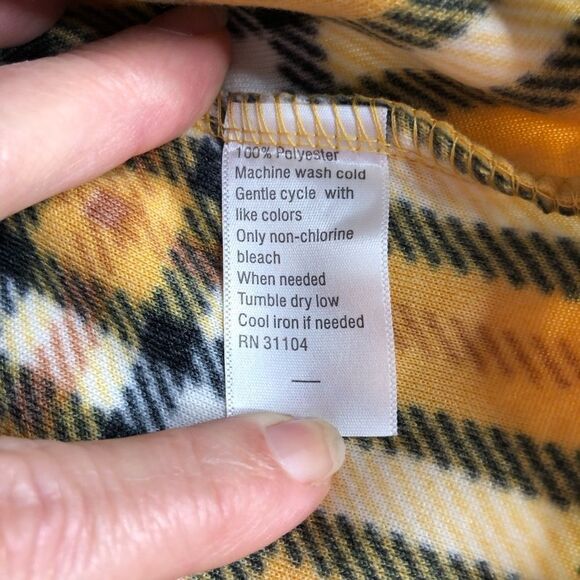 True Craft Juniors' Sherpa Shacket Cropped Yellow Yellow Plaid Size Small NWT - Picture 9 of 10